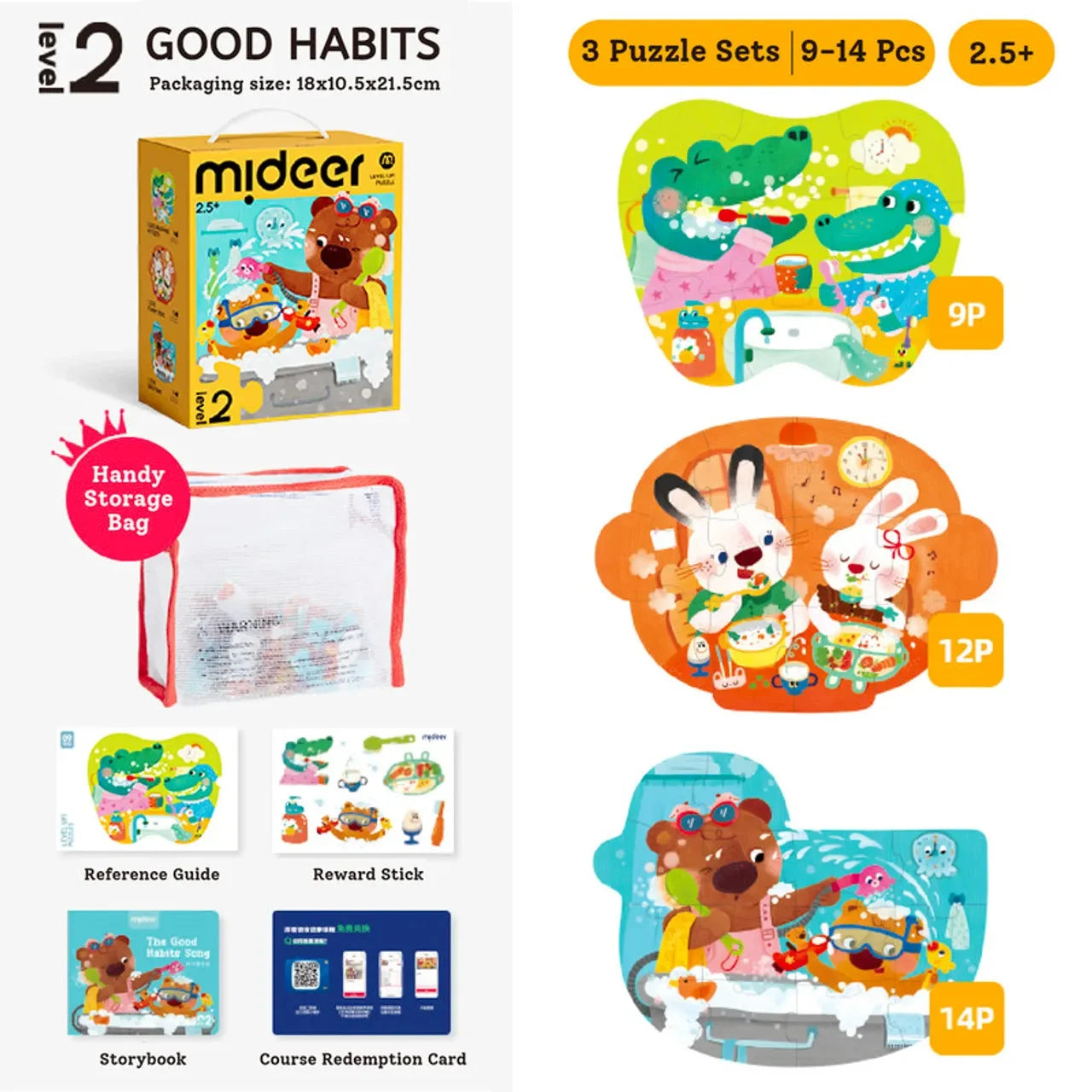 Mideer - Level Up dėlionių rinkinys – 2 lygis Dienos rutina