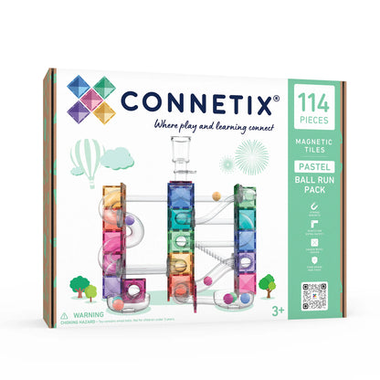Connetix 114 dalių magnetinis konstruktorius - Ball Run Pastel