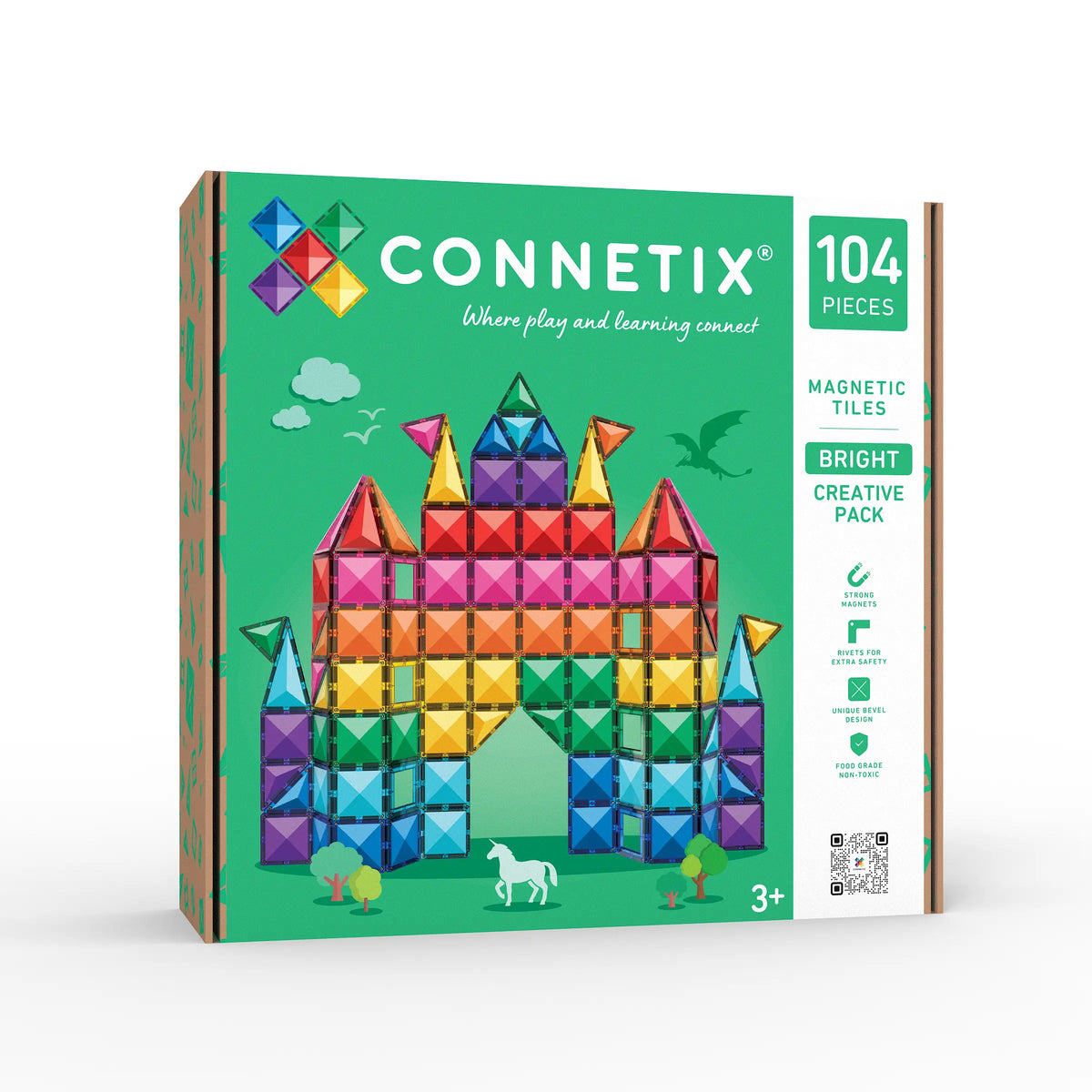 Connetix 104 dalių magnetinis konstruktorius - Bright Creative