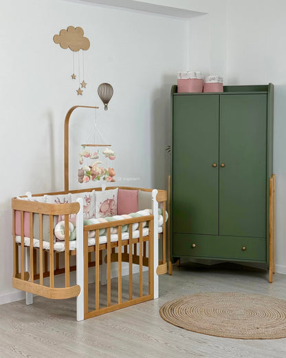 Ingvart transformuojama kūdikio lovytė - Nika natural + white