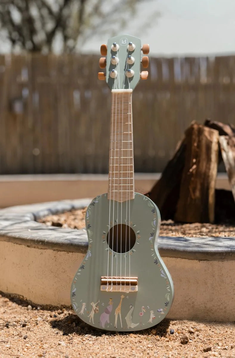 Little Dutch medinė gitara - Safari Friends Green