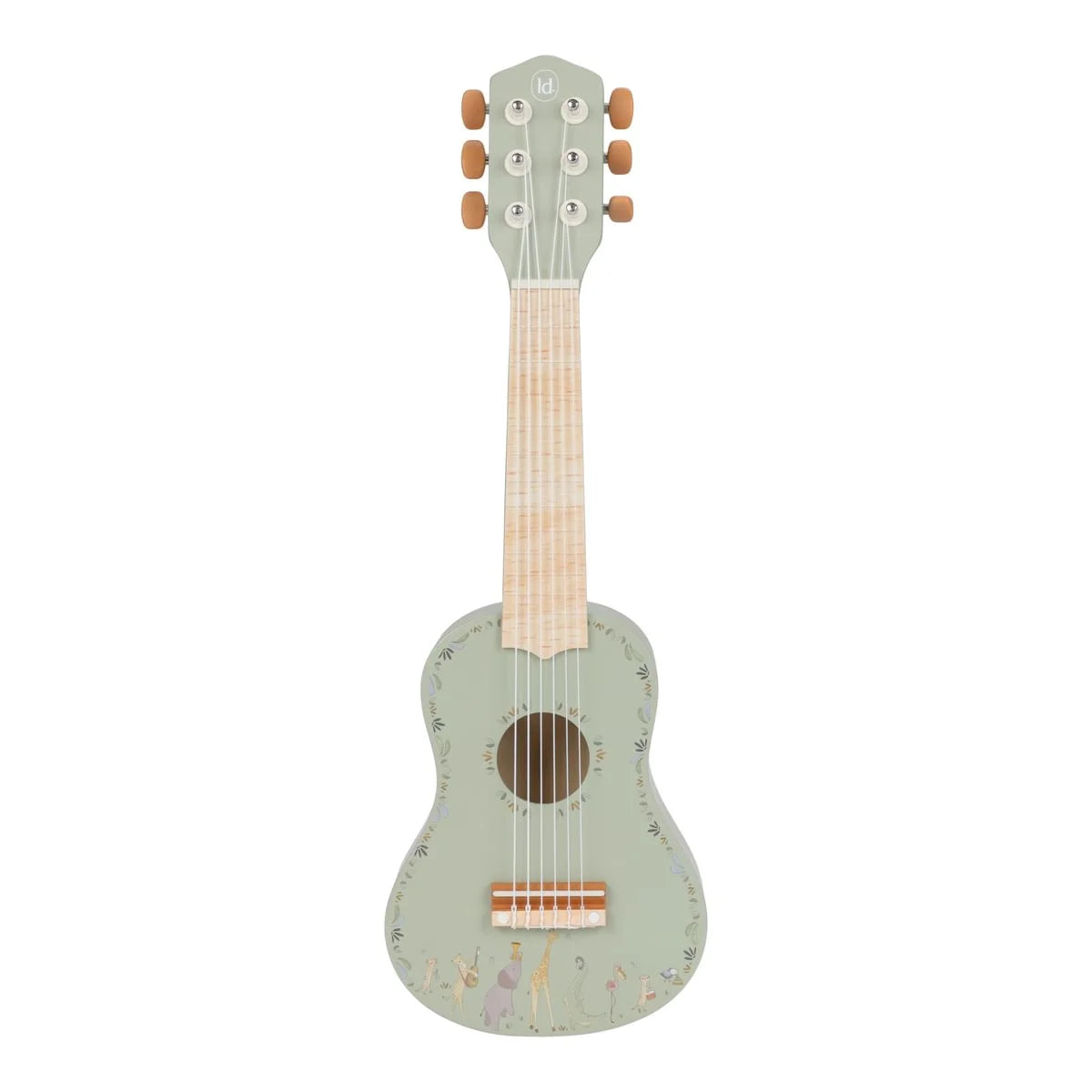 Little Dutch medinė gitara - Safari Friends Green