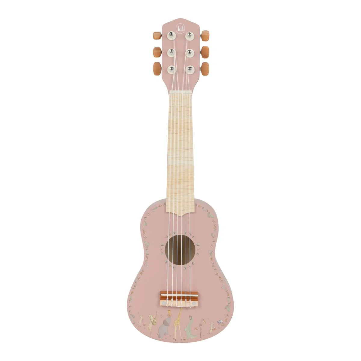 Little Dutch medinė gitara - Safari Friends Pink
