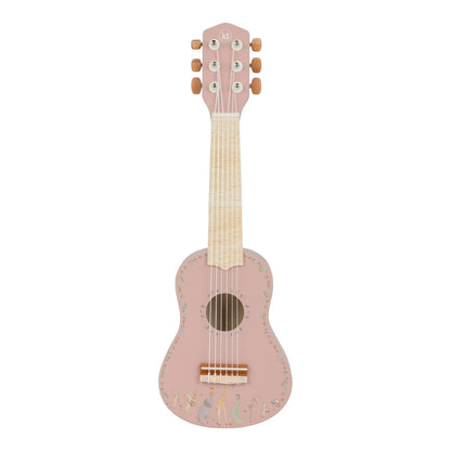 Little Dutch medinė gitara - Safari Friends Pink