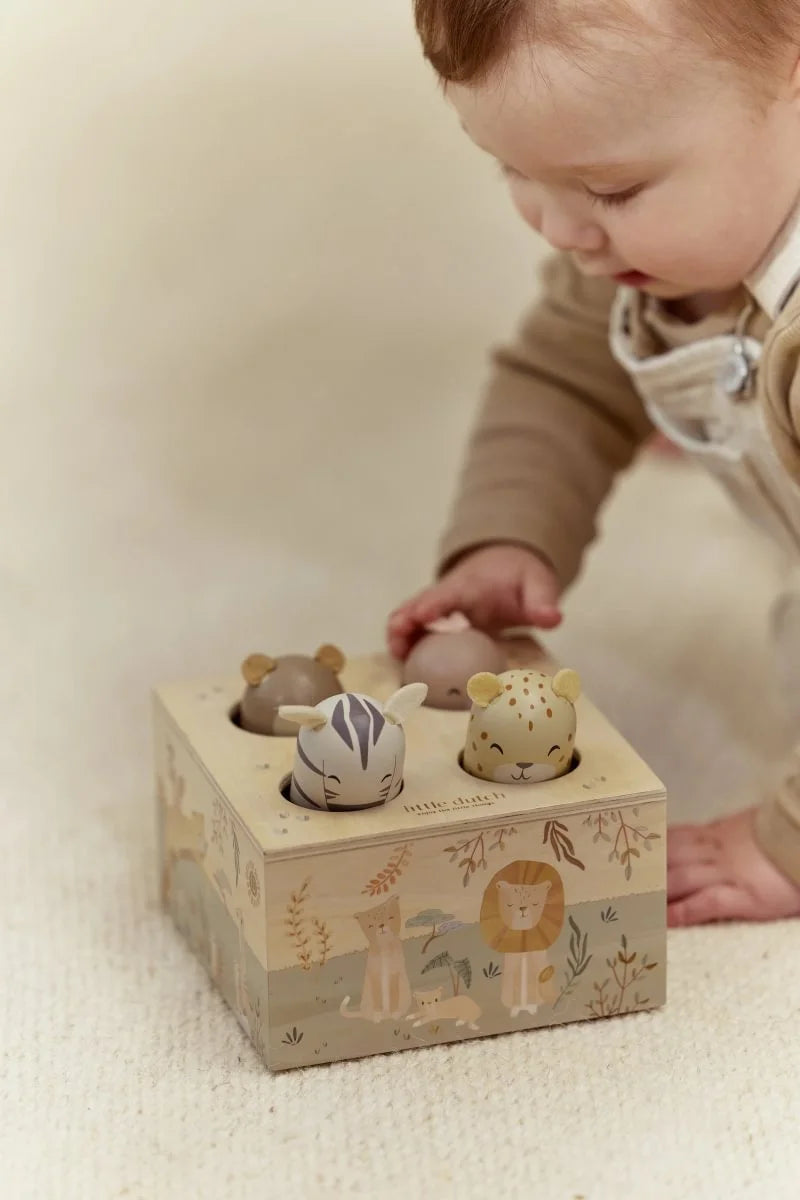 Little Dutch Pop-up Musical Toy - Safari Friends