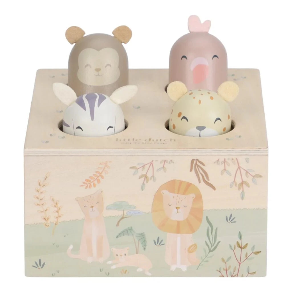 Little Dutch Pop-up Musical Toy - Safari Friends