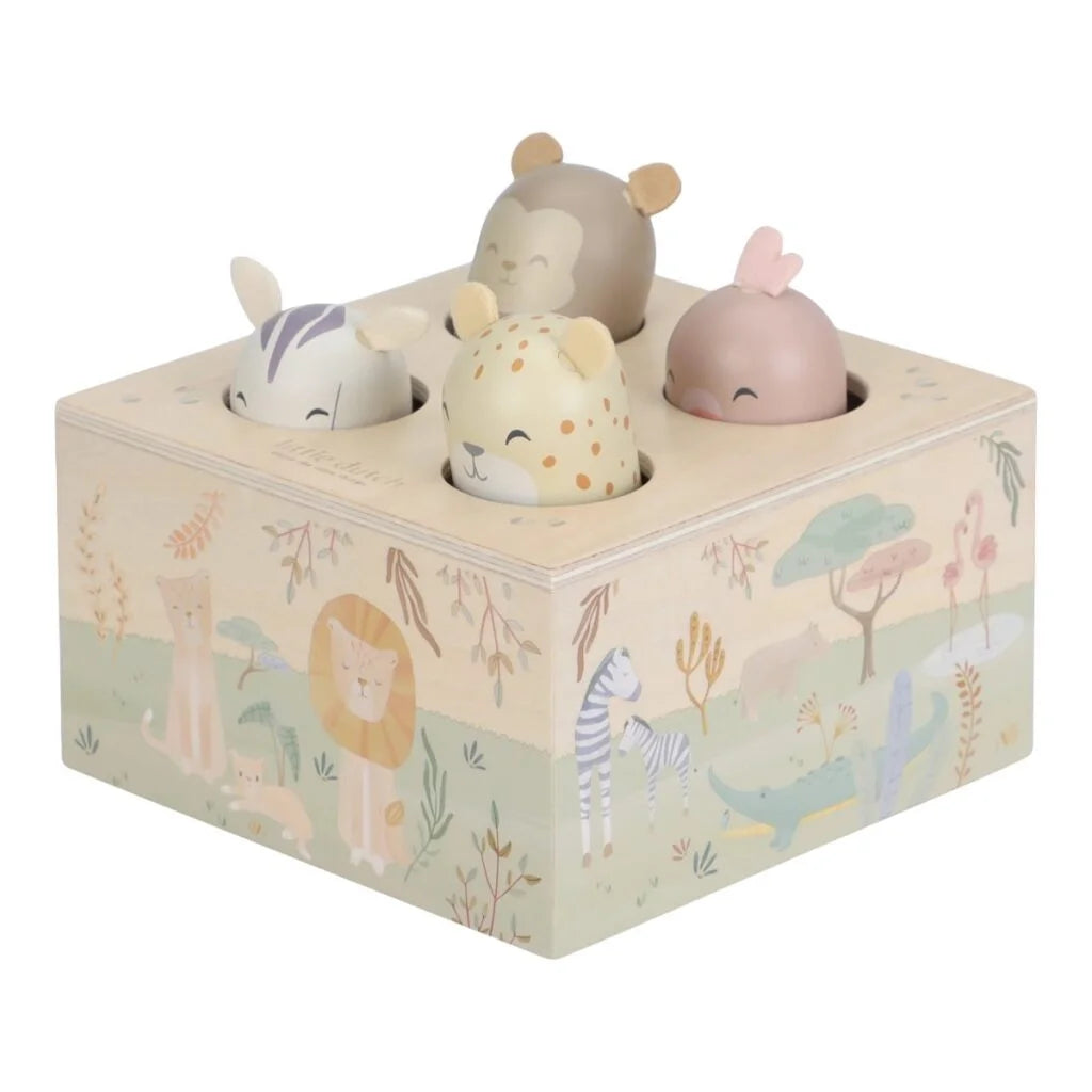 Little Dutch Pop-up Musical Toy - Safari Friends