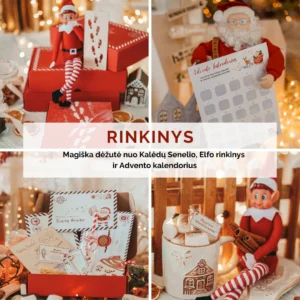 RINKINYS: Dėžutė nuo Kalėdų Senelio + Elfo rinkinys + Advento kalendorius