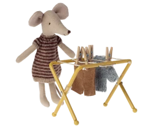 Maileg peliukų skalbinių džiovyklė