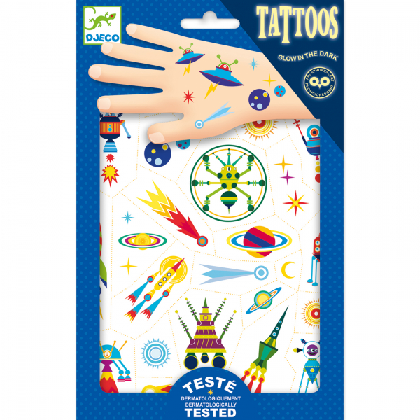 Djeco Tatuiruotės - Erdvė (50+ tatuiruočių)