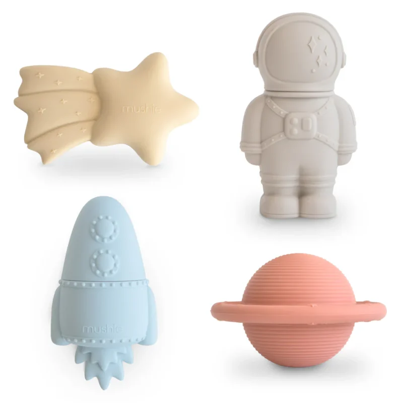 Mushie Silikoninių vonios žaisliukų rinkinys - Space