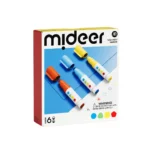 Mideer - Dvipusis nuplaunamas markeris - apvalus galas ir antspaudas - 6 spalvos