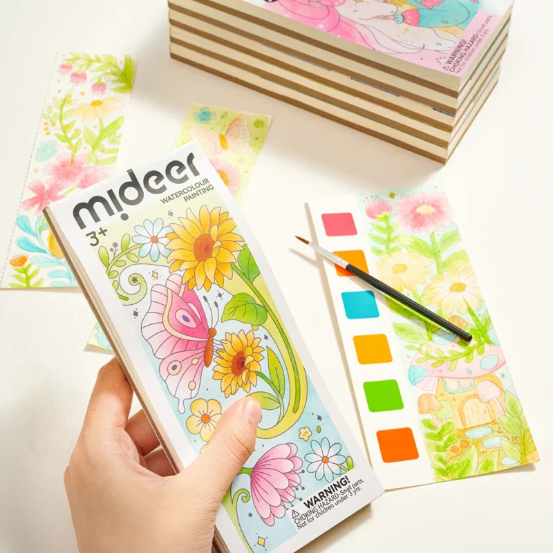 Mideer - Spalvinimo akvarele knygelė Drugeliai ir gėlės - Image 3