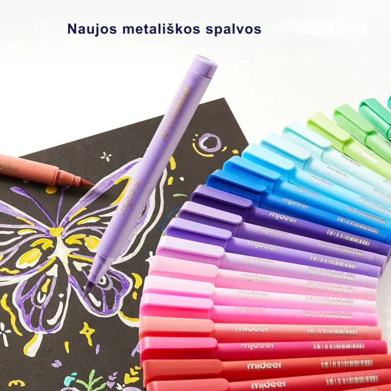 Mideer - Akriliniai markeriai piešti ant stiklo - 24 spalvos - Image 2