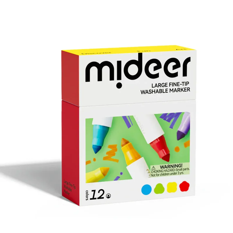 Mideer - Vienpusiai nuplaunami flomasteriai - 12 spalvų
