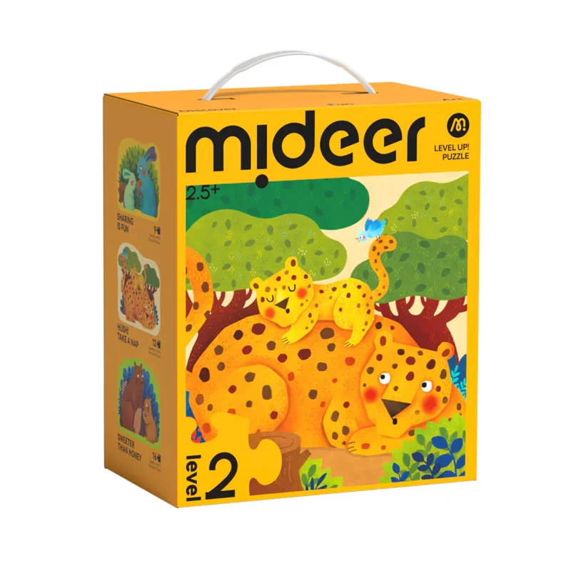 Mideer - Level Up dėlionių rinkinys – 2 lygis Gyvūnų šeimos