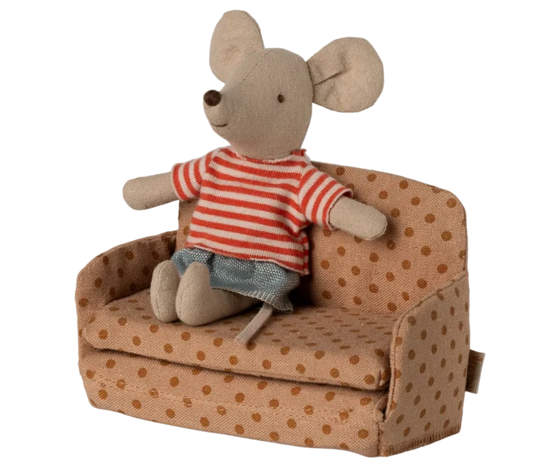 Maileg peliukų sofa/lova - Dots - Image 3