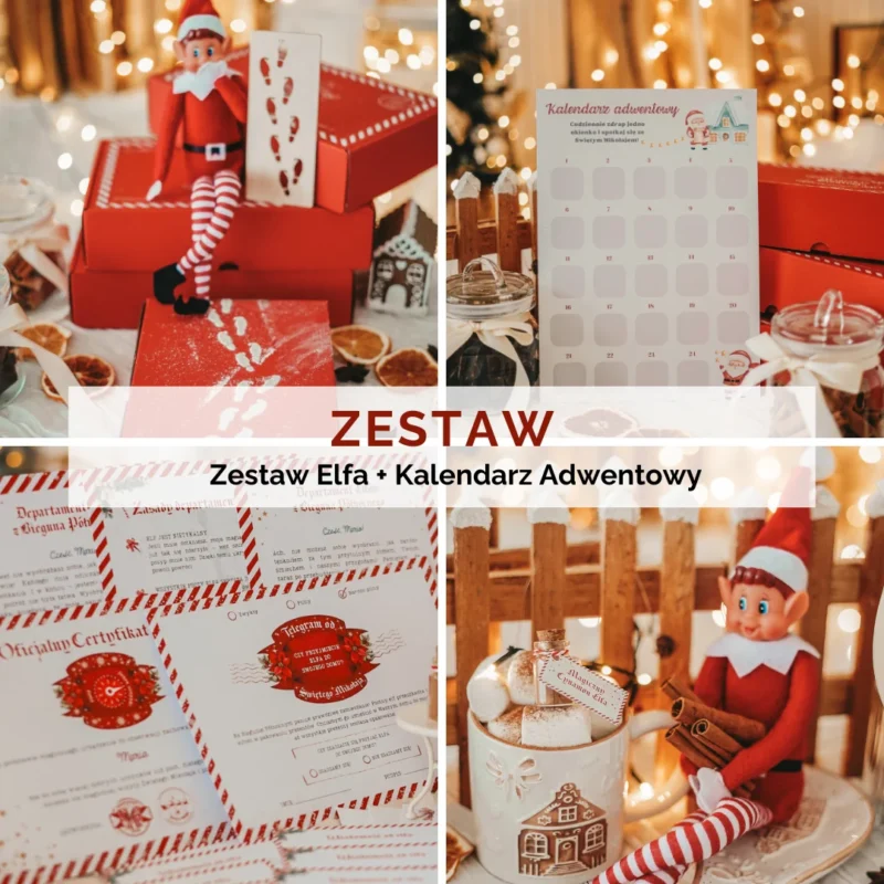 ZESTAW: Kalendarz Adwentowy + Zestaw Elfa Psotnika