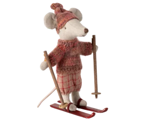 Maileg žiemos pelytė su slidėmis – didžioji sesė Rose