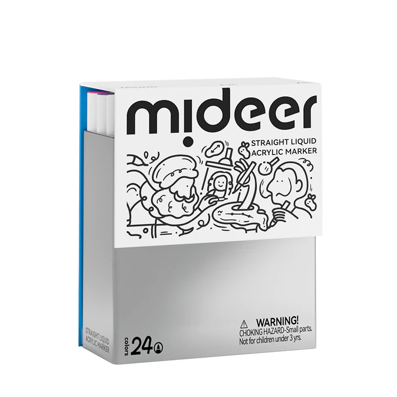 Mideer - Akriliniai markeriai piešti ant stiklo – 24 spalvos