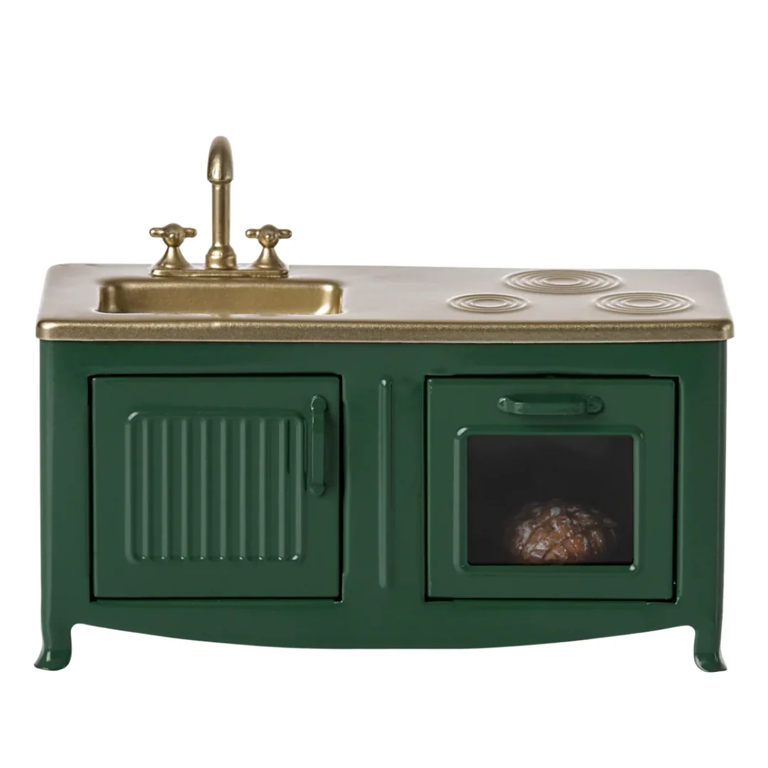 Maileg peliukų virtuvė - Dark green - Image 2