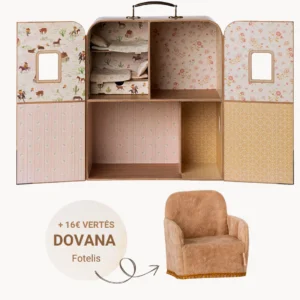 Maileg nešiojamas namelis – SuitCasa + 16€ vertės DOVANA fotelis