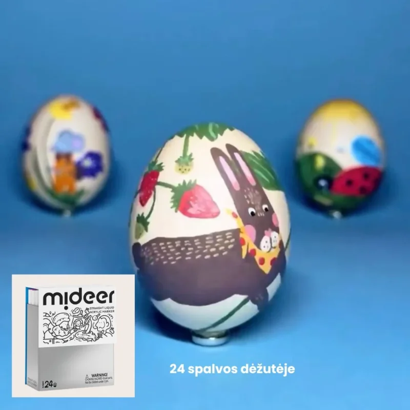 Mideer - Akriliniai markeriai piešti ant stiklo – 24 spalvos