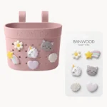 Banwood krepšelis paspirtukui ar dviračiui ir ženkliukai - Dusty rose Magic