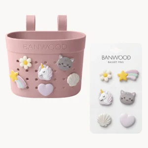 Banwood krepšelis paspirtukui ar dviračiui ir ženkliukai - Dusty rose Magic