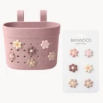 Banwood krepšelis paspirtukui ar dviračiui ir ženkliukai - Dusty rose Flowers