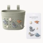 Banwood krepšelis paspirtukui ar dviračiui ir ženkliukai - Olive Dinosaurs