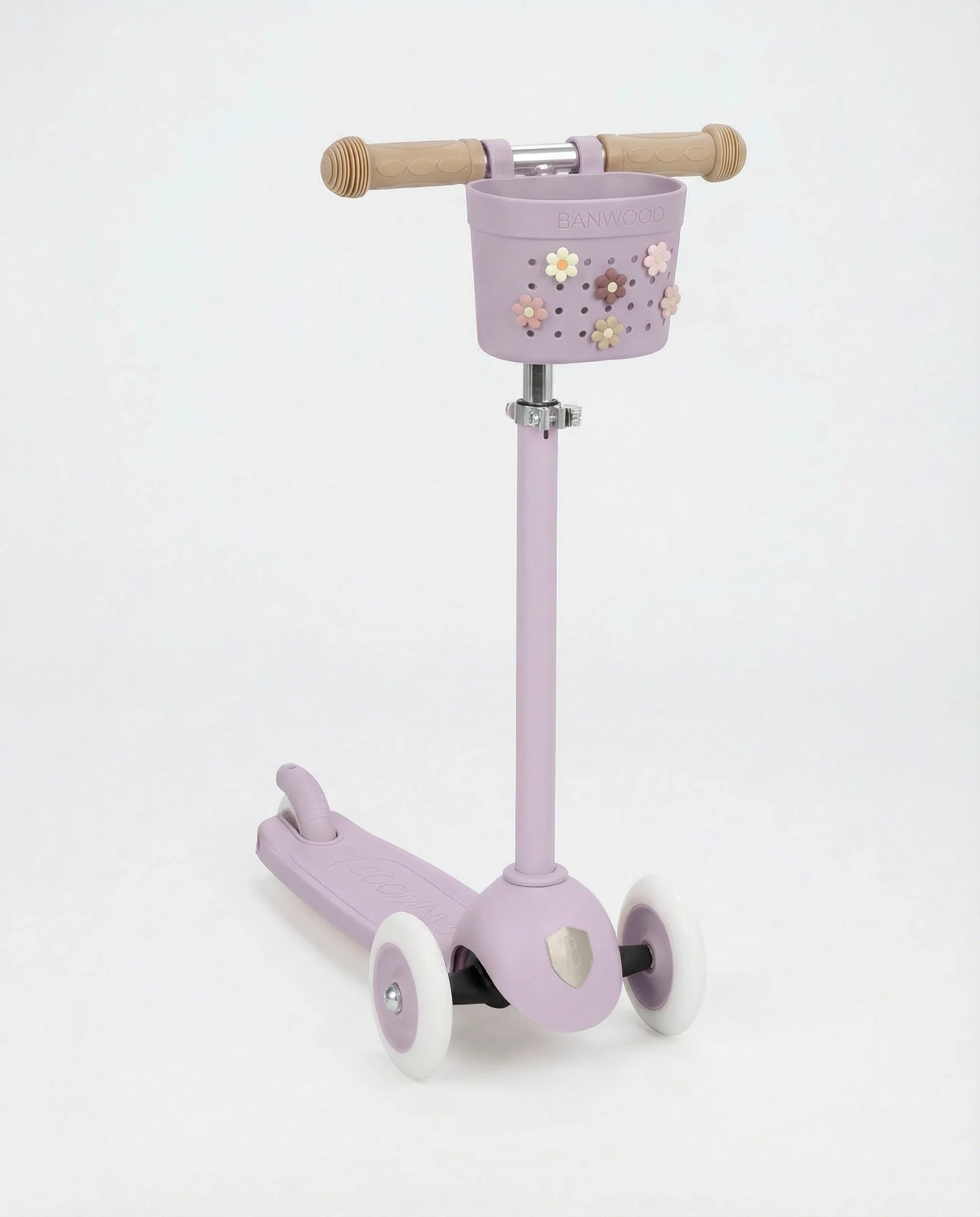 Banwood krepšelis paspirtukui ar dviračiui ir ženkliukai - Lavender Flowers - Image 2