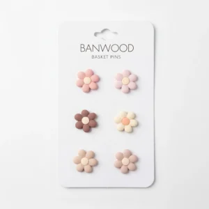 Banwood krepšelio ženkliukai - Flowers
