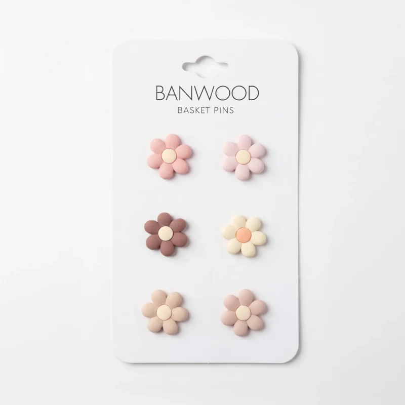 Banwood krepšelio ženkliukai - Flowers